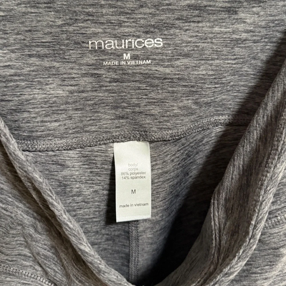 Maurices Womens High Waisted Biker Shorts Gray Space Dye Athletic Medium